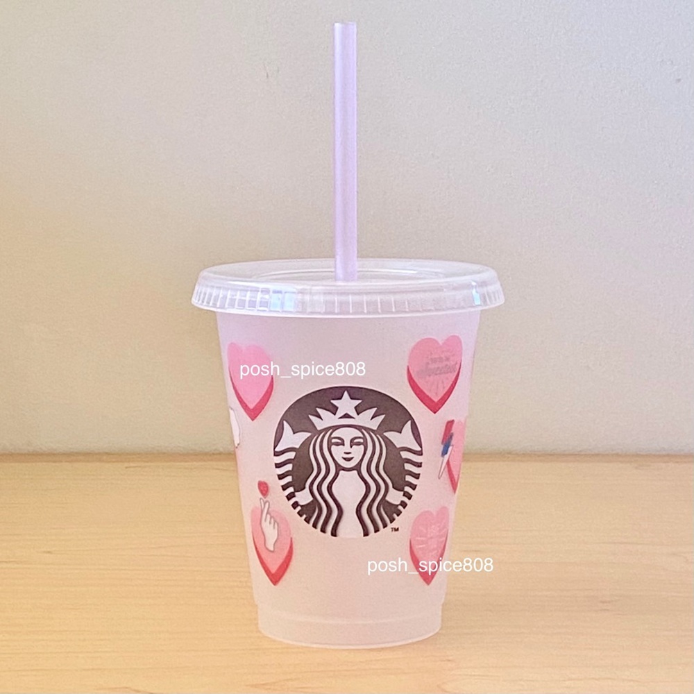 🆕STARBUCKS💕Valentine Baby Hearts Cold Cup HTF
